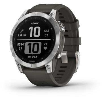 Garmin fenix 7 multisporta pulkstenis, 47mm, grafīta/sudrabs, 18+ dienu akumulators