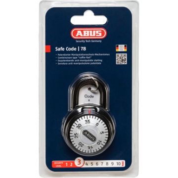 ABUS Safe-Code 78/50 Piekaramā Slēdzene ar Koda Atslēgu 50mm 3. Drošības Līmenis