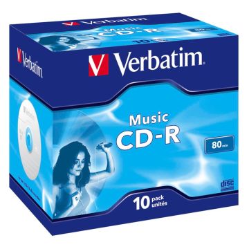 Verbatim CD-R 80 min / 700MB Audio Color Live it plastikāta vāciņi 10 gab.