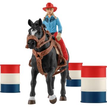 Schleich Farm World 42576 Govju meitenes sacīkšu sacensības ar mucām Fun