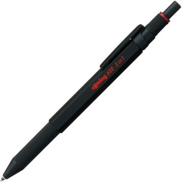 rotring 600 Multipen 3in1 melns, smalku lodīšu pildspalva, lodīšu pildspalva, zils/arkans