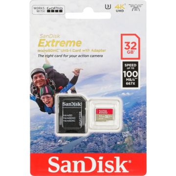 SanDisk microSDHC Action SC 32GB Extreme 100MB A1 SDSQXAF-032G-GN6AA