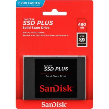 SanDisk SSD Plus 480GB lasīšanas ātrums 535 MB/s SDSSDA-480G-G26