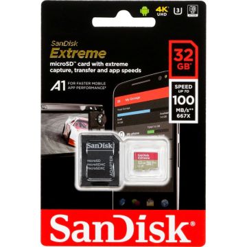 SanDisk microSDHC V30 A1 32GB Extreme 100MB SDSQXAF-032G-GN6MA