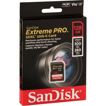 SanDisk ExtremePRO SDXC V90 128G 300MB UHS-II SDSDXDK-128G-GN4IN