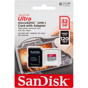 SanDisk Ultra microSDHC 32GB 140MB/s.Adapt.SDSQUA4-032G-GN6IA