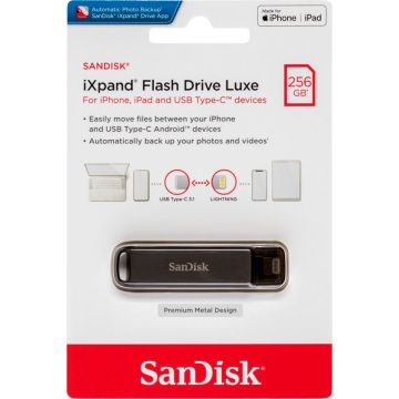 SanDisk iXpand zibatmiņas diskdzinis Luxe 256GB TypC/Li.SDIX70N-256G-GN6NE