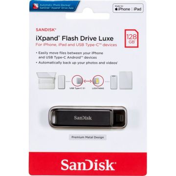 SanDisk iXpand zibatmiņas diskdzinis Luxe 128GB TypC/Li.SDIX70N-128G-GN6NE