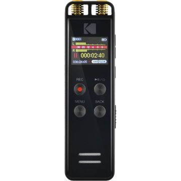 Kodak VRC 550 Diktofons, 16GB atmiņa + microSD atbalsts, trokšņu samazināšana, MP3/WAV, 75h baterija