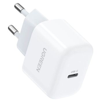 UGREEN Mini USB-C 20W PD sienas lādētājs EU, balts