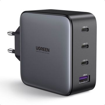 UGREEN USB-A + 2x USB-C 65W GaN ceļojumu ātrais lādētājs