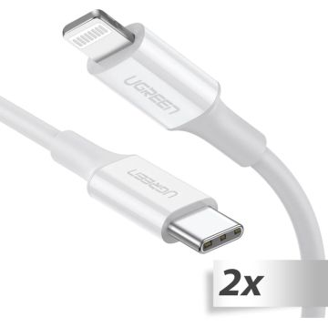 2x1 UGREEN Lightning To Type-C Cable 1m white