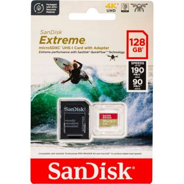 SanDisk microSDXC 128GB Extreme A2 A2 C10 V30 UHS-I U3