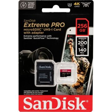 SanDisk microSDXC 256GB Extreme Pro A2 A2 C10 V30 UHS-I U3