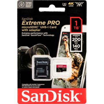 SanDisk microSDXC 1TB Extreme Pro A2 C10 V30 UHS-I U3