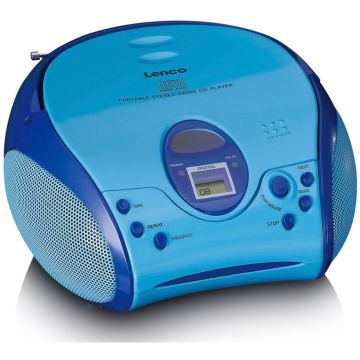 Lenco SCD-24kids Radio/CD atskaņotājs, FM/CD, baterijas/AC, zils