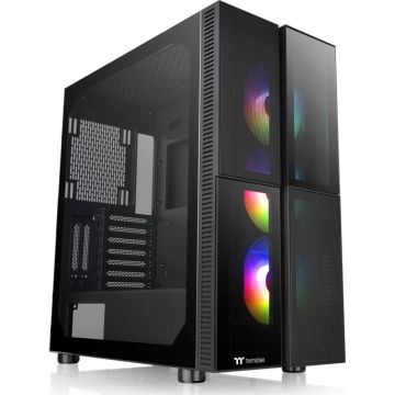 Thermaltake Versa T27 ARGB, ATX, porti: 1 x USB 3.0, 2 x USB 2.0, Audio I/O, Melns