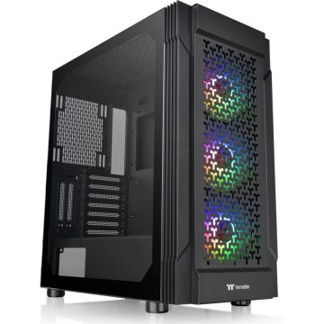 Thermaltake View 200 TG ARGB, mATX, porti: 1 x USB 3.0, 2 x USB 2.0, Audio I/O, Melns