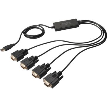 Digitus USB 2.0 - 4x RS232 kabelis, USB un RS232 adapteris, 1,5 m