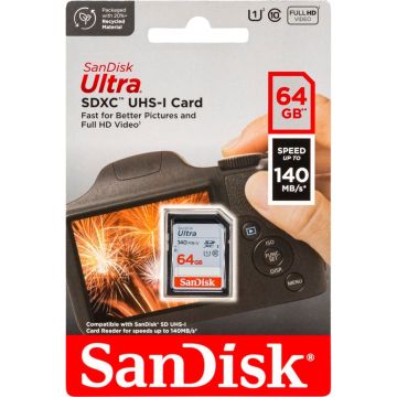 SanDisk Ultra SDXC UHS-I 64GB 140MB/s SDSDUNB-064G-GN6IN