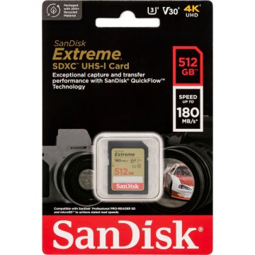 SanDisk Extreme SDXC 512GB UHS-I C10 U3 V30