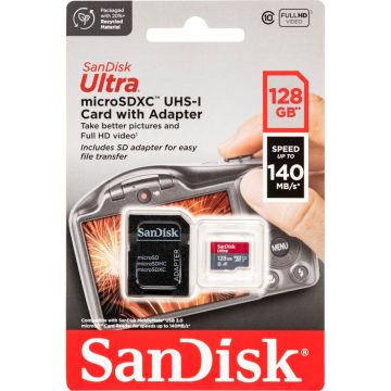 SanDisk Ultra microSDHC 128GB 140MB/s.Adapt.SDSQUAB-128G-GN6IA