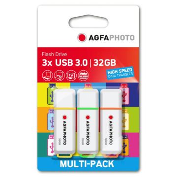 AgfaPhoto USB 3.2 Gen 1 Zibatmiņa 32GB Krāsu Mikslis MP3