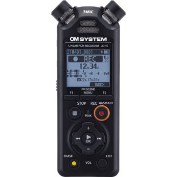 OM system LS-P5 Diktofons, 16GB atmiņa + microSD atbalsts, MP3/WAV/PCM, trokšņu samazināšana, Bluetooth