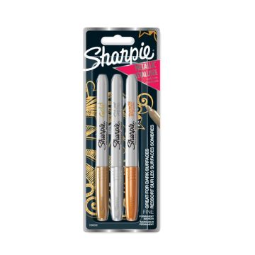 Sharpie metāliskais marķieris F Zelts/Sudrabs/Bronza 3 gab.