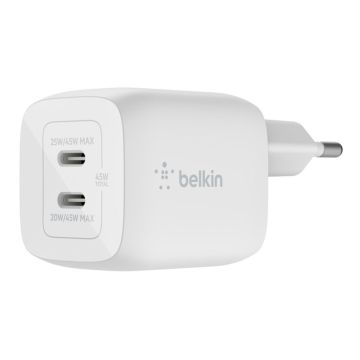 Belkin BOOST Charge USB-C 45W Lādētājs GaN PD+PPS, Balts