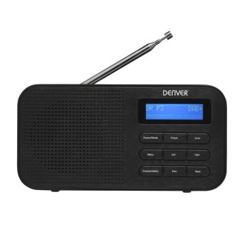 Denver DAB-42 Radio, DAB+/FM, baterijas/AC, melns