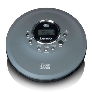 Lenco CD-400 Portatīvais CD atskaņotājs, pelēks