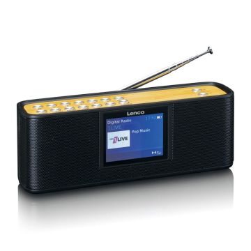 Lenco PDR-045 Radio, DAB+/FM, baterijas/AC, melns