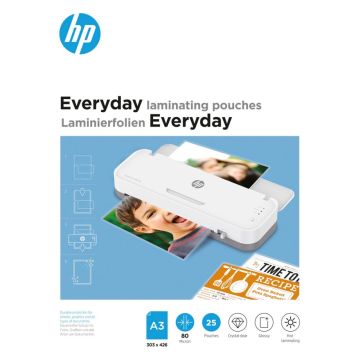 HP Ikdienas Laminēšanas Kabatas, A3, 80 mikronu, 25 g., Izturīga Laminācija