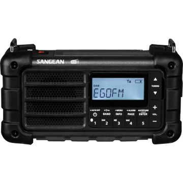 Sangean MMR-99 DAB Ārkārtas situāciju radio, DAB+/FM/AM, baterijas/AC/rokas ģenerators/saules baterija, melns