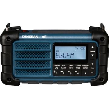 Sangean MMR-99 DAB Ārkārtas situāciju radio, DAB+/FM/AM, baterijas/AC/rokas ģenerators/saules baterija, zils