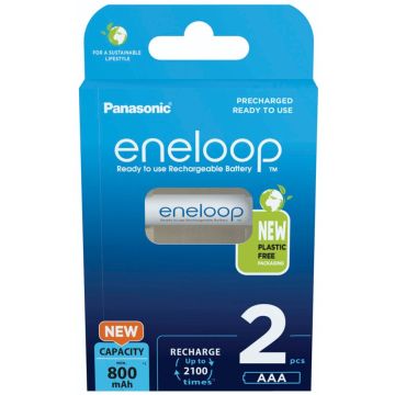 Panasonic Eneloop AAA 800mAh NiMH akumulatori 2 gab.