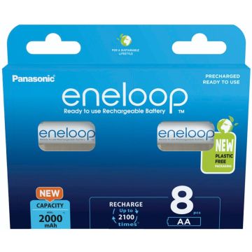 Panasonic Eneloop AA 2000mAh NiMH akumulatori 8 gab.