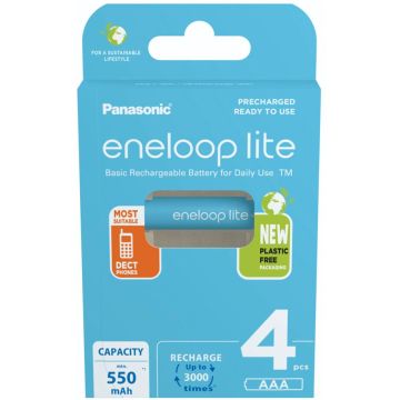 Panasonic Eneloop lite AAA 550mAh NiMH akumulatori 4 gab.