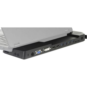 Fujitsu datoru portu replikators 4xUSB-A, 2xUSB-C, 2xDP, VGA, DVI, RJ45, Audio I/O, kensington