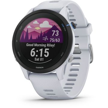 Garmin Forerunner 255 skriešanas pulkstenis ar mūziku, 45mm, balts/melns, 12+ dienu akumulators