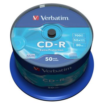 Verbatim Data Life CD-R 80 52x ātrumu, papildu aizsardzība 50 gab.