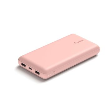 Belkin Powerbank 20.000mAh Rozā 15W+USB-A/C Kabelis 15cm