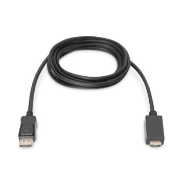 Digitus DisplayPort adaptera kabelis no DP uz HDMI Type A, 3m, melns