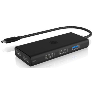 RaidSonic ICY BOX IB-DK4011-CPD USB Type-C Doks, 1x HDMI, 1x VGA, 3x USB 3.0, 1x USB-C PD, 1x RJ45, 1x SD/microSD