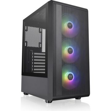 Thermaltake S200 TG, mATX, porti: 1 x USB 3.0, 2 x USB 2.0, Audio I/O, Sniega Balts