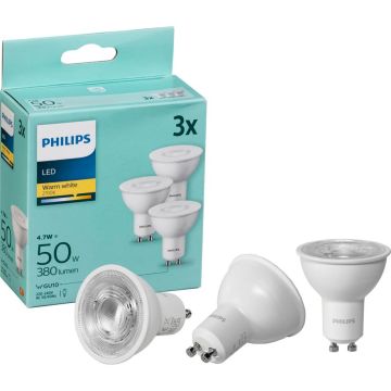 Philips LED prožektors GU10 WW 3-Pack 50W 2700K