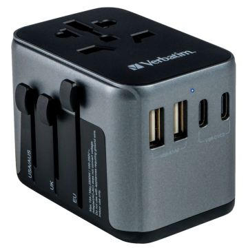 Verbatim Uni.Travel Adapt.UTA-03 USB-C 30W 2xUSB-C 2xUSB-A 49545