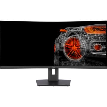 Iiyama XCB3494WQSN-B5 Ofisa monitors, 34 collas, UWQHD 3440x1440 izšķirtspēja, 100Hz, IPS panelis, izliekts ekrāns, melns