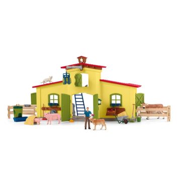 Schleich Farm World 42605 Lielā ferma ar dzīvniekiem un aksesuāriem.